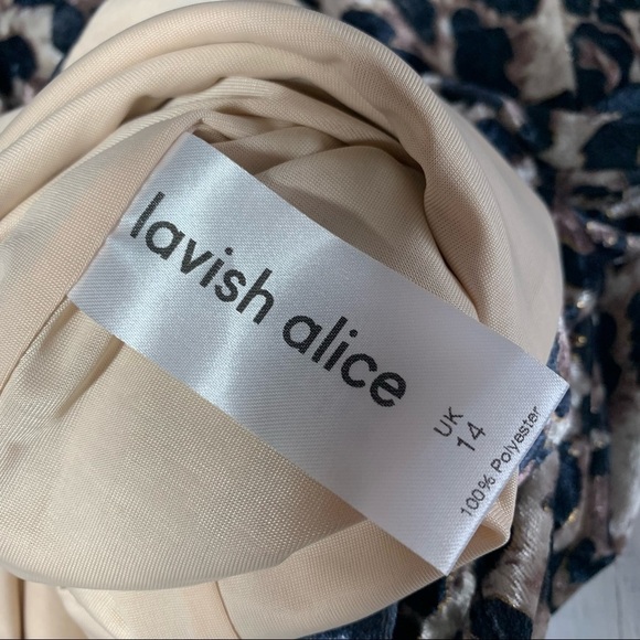 Lavish Alice Velvet Statement  Leopard Animal Print Midi dress - Picture 11 of 14